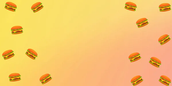 Abstract Hamburgers Concept Background Minimalist Food Backdrop Free Space — Stockfoto