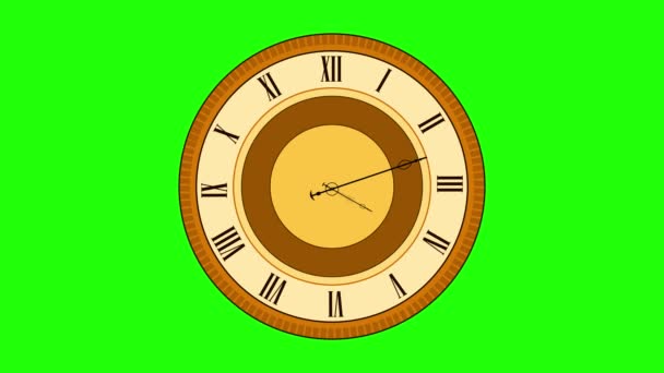 Δευτερόλεπτα Ρολόι Του Χρόνου Animation Χωρίς Ραφή Πράσινη Οθόνη Και — Αρχείο Βίντεο