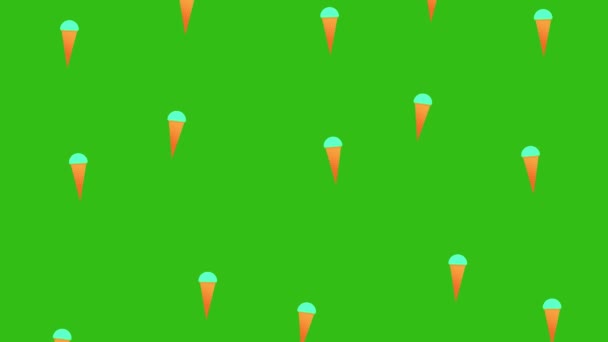 Falling Ice Cream Animation Green Screen Seamless Loop — Stok Video