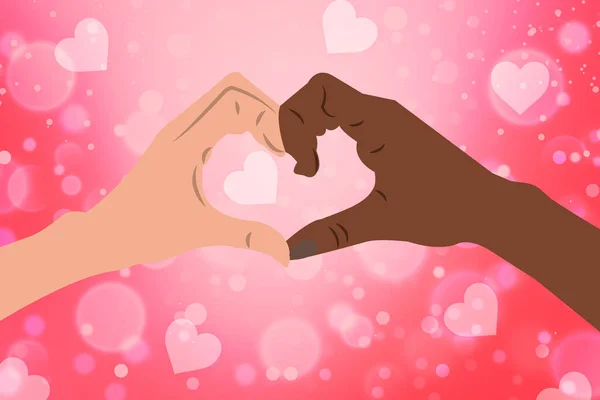Abstract Love Background Two Hands Joining Heart Background — Foto Stock