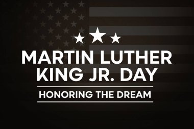 Rüya 'yı onurlandıran Martin Luther King Jr.' ın ABD Bayrağı ve yıldızlarıyla Soyut Geçmiş Günü