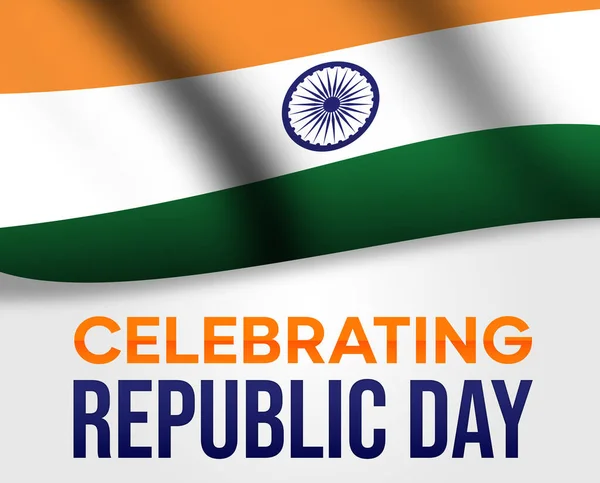 India Republic Day Holiday Concept Resumen Antecedentes Con Bandera Ondeante —  Fotos de Stock
