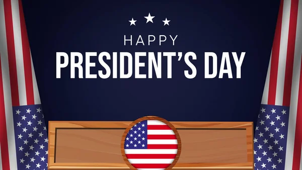 Feliz Día Los Presidentes Estados Unidos América Con Bandera Ondeante — Foto de Stock