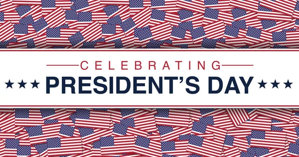Celebrando Día Los Presidentes Antecedentes Abstractos Con Insignias Bandera Estados — Foto de Stock