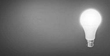 Gri Ampul ve Fikirler Arkaplan Afişi ile metin için bedava kopya alanı. Poster arkaplanı oluşturan fikirler