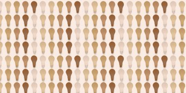 Tüm Cilt Renklerindeki Çeşitlilik Ampulleri Soyut Etnik Özgeçmiş. Modern çeşitlilik arkaplanı.