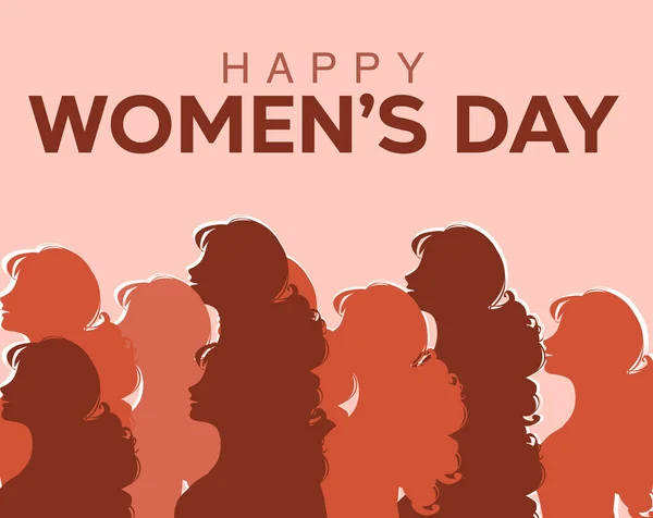 幸せな女性の日の壁紙で多様性の色のコンセプト 女性の権利と日のお祝いの背景 — ストック写真