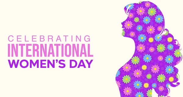 Celebrating International Womens Day Abstract Background Colorful Flowers Elegant Woman — Stock Photo, Image