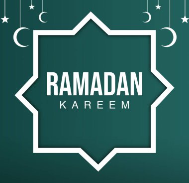 Yıldız ve Ay Tasarımlı Ramazan Kareem Soyut Arkaplanı. Modern Minimalist İslami olay arkaplanı.