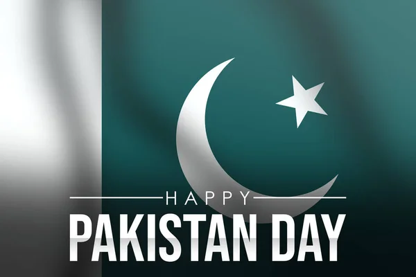 Šťastný Pákistánský Den Grafické Pozadí Vlající Vlajkou Typografií Den Řešení — Stock fotografie