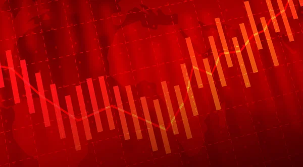Red Stock Market Crashing Graph Abstract Business and Finance background.