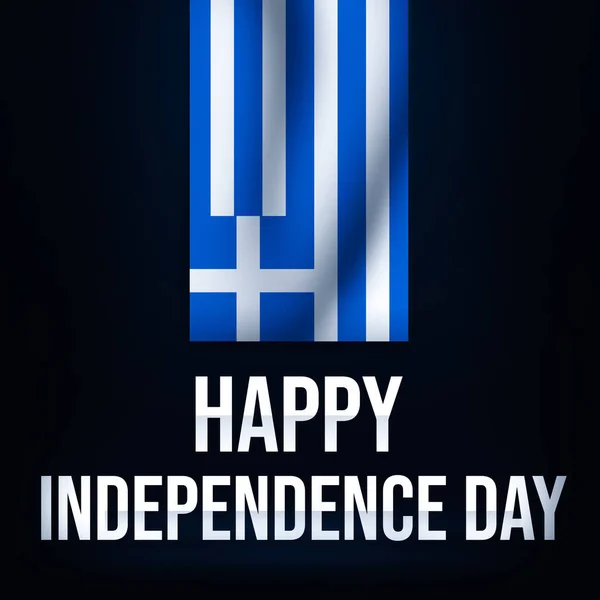 Grekiska Självständighetsdagen Abstrakt Bakgrund Med Viftande Flagga Ett Renderat Rum — Stockfoto