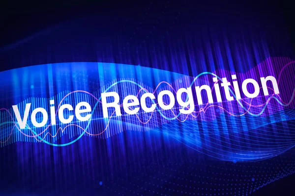 Abstract Voice Recognition Technology Background Voce Moderna Futuristica Che Riconosce — Foto Stock