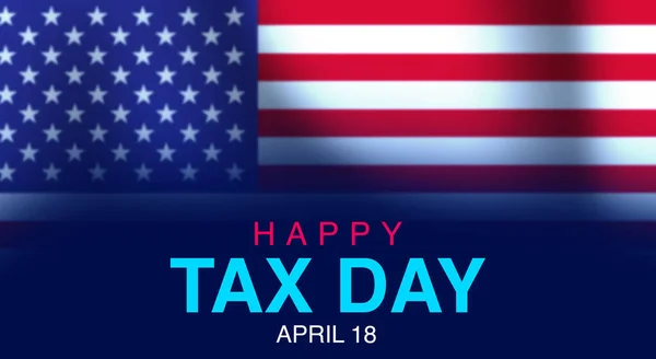 具有美国国旗摘要背景的税务日 美国壁纸公司的所得税 — 图库照片