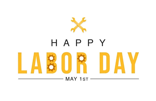 Happy Labor Day Abstract Post Design Yellow Tools Moderno Día —  Fotos de Stock