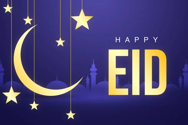 Happy Eid Mubarak Everyone Abstrakcyjne Tło Tapeta Eid Fioletowym Kolorze — Zdjęcie stockowe