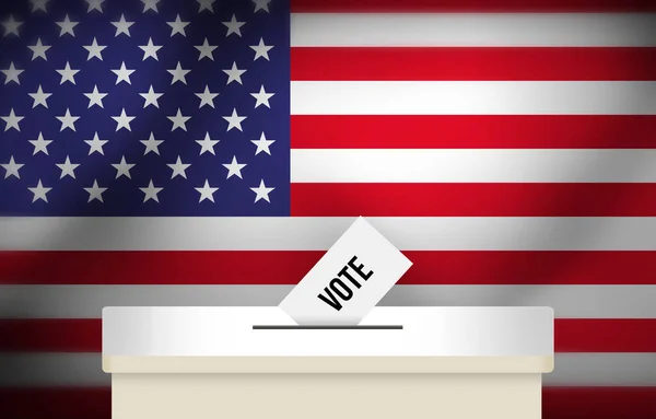 Verenigde Staten Stembus Verkiezingen Concept Abstracte Achtergrond Met Golvende Vlag — Stockfoto