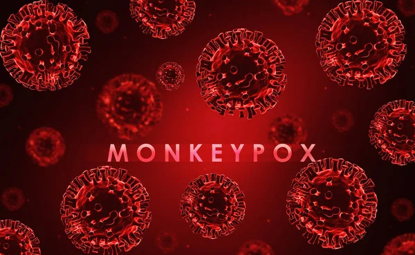 世界中に広がっている赤い警報用の天然痘ウイルス 医学的背景 天然痘ウイルスのパンデミックの背景 — ストック写真