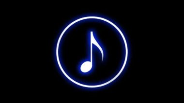 Parlayan Neon Simgesi ile Müzik Görsel Animasyon 4K Soyut Arkaplanı 'nı yen. Müzik arkaplan yeşil ekran canlandırma döngüsünü yendi
