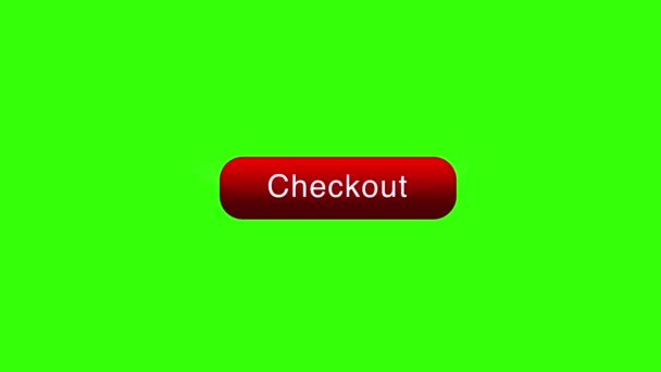 Checkout Taste Klicken Animation Green Screen Stil Der Schaltfläche Animationen — Stockvideo