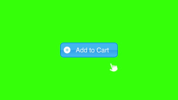 Ecommerce Buttons Animation Stock Video Green Screen Elements Přidat Košíku — Stock video