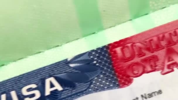Visa Sticker Passport Video United States Visa Footage Background — 비디오
