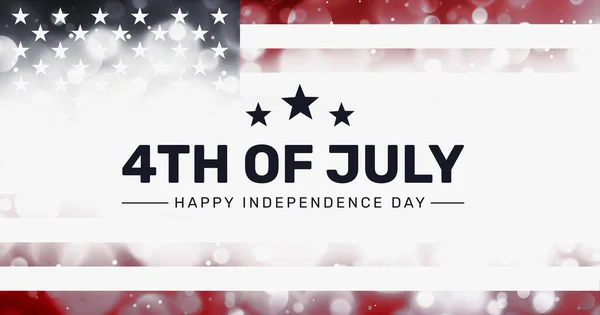 Juli Fröhlicher Unabhängigkeitstag Amerikas Mit Flagge Und Bokeh Blasen Moderne — Stockfoto