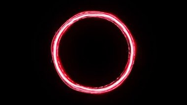 Kırmızı Neon parlayan ışıklar 4K animasyon ve anahtarlama için siyah zemin. Zarif parlayan vfx