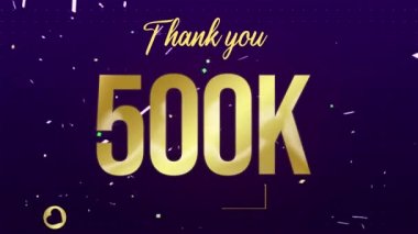 Sosyal medya animasyonundan 500.000 takipçiye teşekkür ediyoruz. 500 bin takipçi kavram arka planını kutluyor