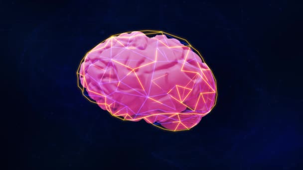 脳のエネルギーとデータ転送の概念背景4Kアニメーション 医療と未来のテクノロジーの背景 — ストック動画