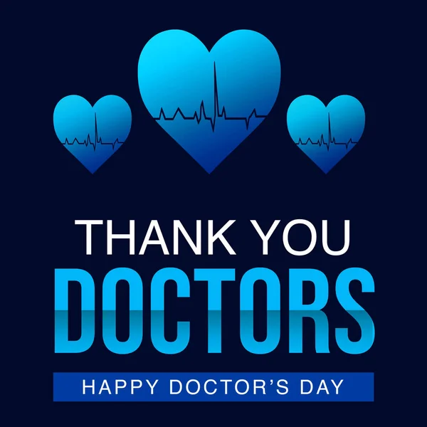 Tack Läkare Happy Doctors Dag Tapeter Bakgrund Med Hjärtslag Och — Stockfoto