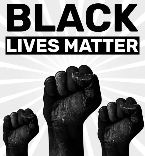 Black Lives Matter Post Design Avec Poing Peint Noir Concept — Photo