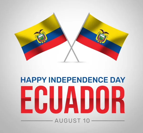 Szczęśliwego Dnia Niepodległości Ekwadoru Falującymi Flagami Tle Koncepcja Patriotycznego Dnia — Zdjęcie stockowe