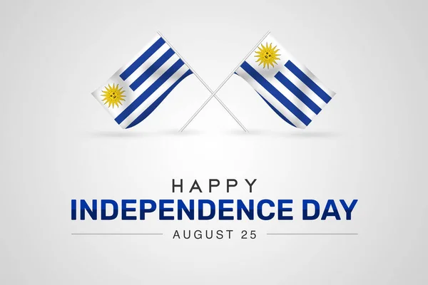 Buon Giorno Dell Indipendenza Uruguay Sfondo Patriottico Con Bandiere Sventolanti — Foto Stock