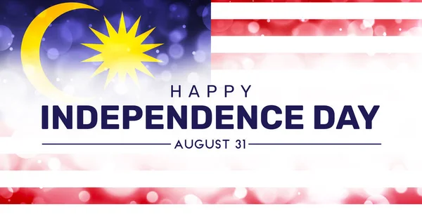Bokeh Bayrak Taşıyan Malezya Bağımsızlık Günü Geçmişi Vatanseverlik Günü Kutlamalarında — Stok fotoğraf