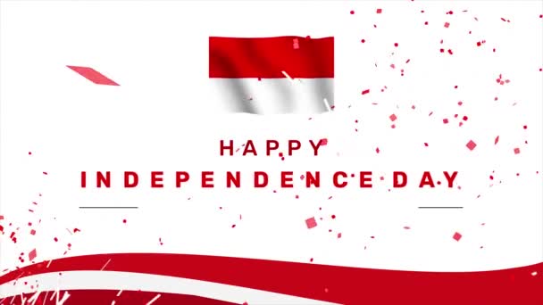 Indonesien Independence Day Wallpaper Mit Schwenkender Flagge Und Rotem Design — Stockvideo