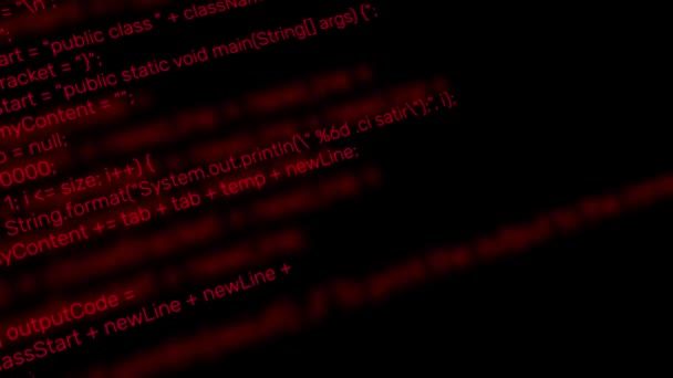 Modern Hacking Försök Röda Kodning Linjer Animation System Hacking Försök — Stockvideo