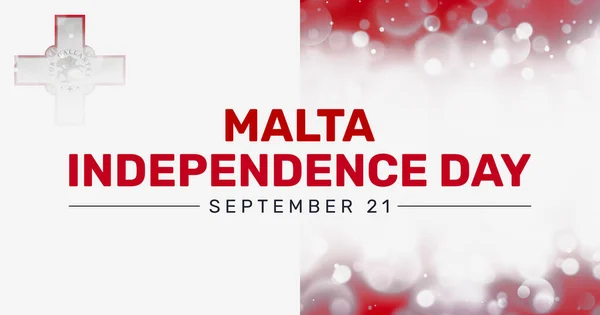 Malta Independence Day Papel Parede Com Luzes Bokeh Fundo Brilhante — Fotografia de Stock