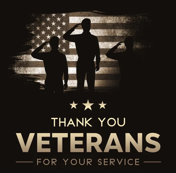 Σας Ευχαριστώ Βετεράνοι Για Τις Υπηρεσίες Σας Χαιρετισμούς Στρατιωτών Και — Φωτογραφία Αρχείου