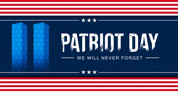 United States America Patriot Day Nunca Olvidaremos Diseño Banners Recordando — Foto de Stock