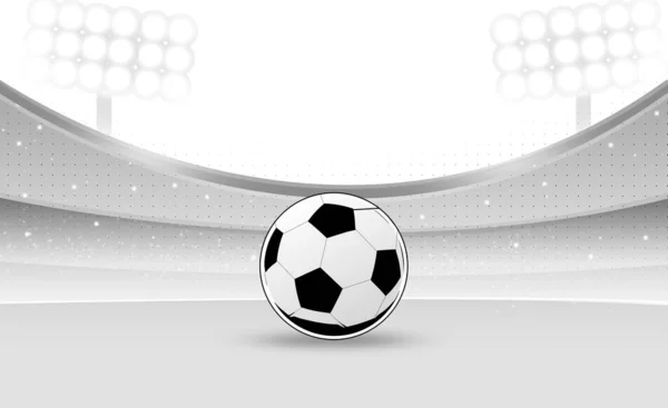 Schwarz Weiß Leeres Fußballstadion Mit Fußball Der Mitte Minimalistische Sportbanner — Stockfoto