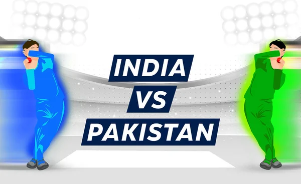 Indie Kontra Pakistan Cricket Match Stolarka Kontra Abstrakcyjne Tło Ilustracją — Zdjęcie stockowe