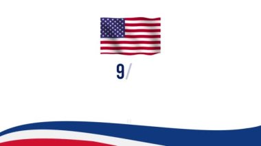 Vatanseverlik Günü 'nde İkizler Kulesi çizimi ve Amerikan Bayrağı sallayarak 4K animasyonunu asla unutmayacağız. 9-11 kurbanlarını anmak