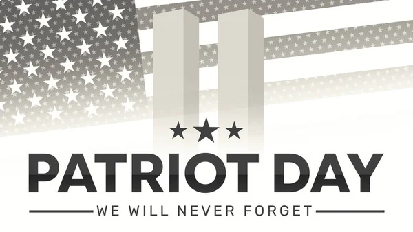 Never Forget Patriot Day America Black White Color United States — Stock Photo, Image