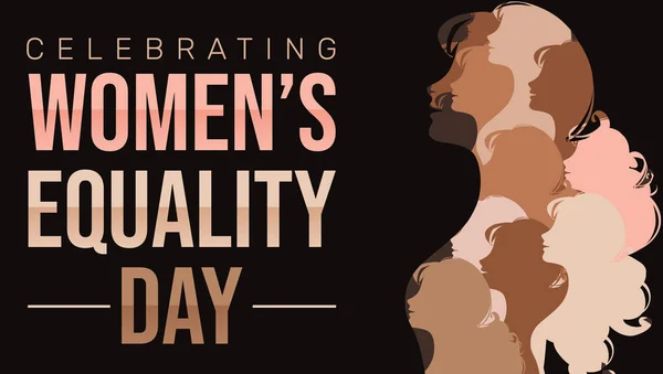 Dzień Równości Kobiet Baner Design Różnych Kolorach Portret Obchody Dnia — Zdjęcie stockowe