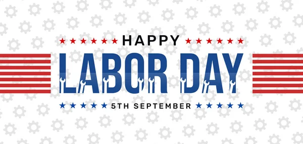 American Labor Day Minimalist Banner Design Patriotic Colors Typography Usa — Stock fotografie