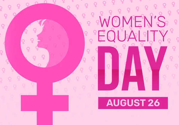 Dzień Równości Kobiet Kolorze Różowym Znakiem Portretem Narodowy Dzień Równości — Zdjęcie stockowe
