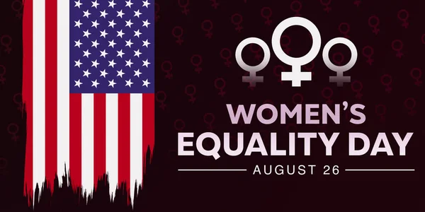 Abd Bayrağıyla Ulusal Kadın Eşitliği Günü Soyut Kapak Tasarımı Amerikan — Stok fotoğraf