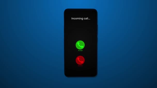 Inkommande Samtal Ringtelefon Animation Med Blue Gradient Bakgrund Sömlös Loop — Stockvideo