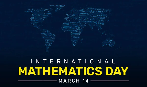 Internationella Matematiska Dagen Blått Med Typografi Och Ekvationer Matematik Dag — Stockfoto